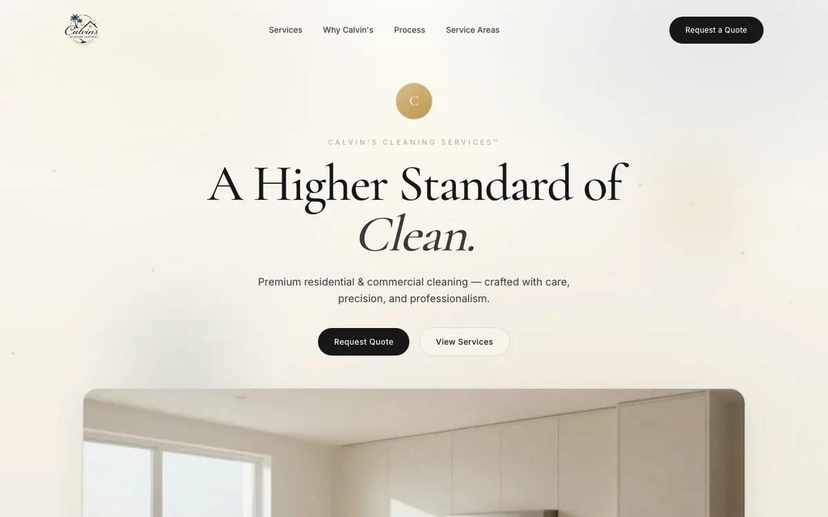 Calvin's Cleaning Services website